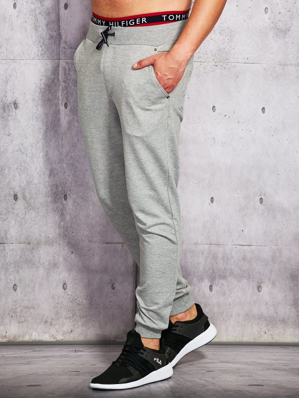 Wholesale Men's sweatpants grey with stripes