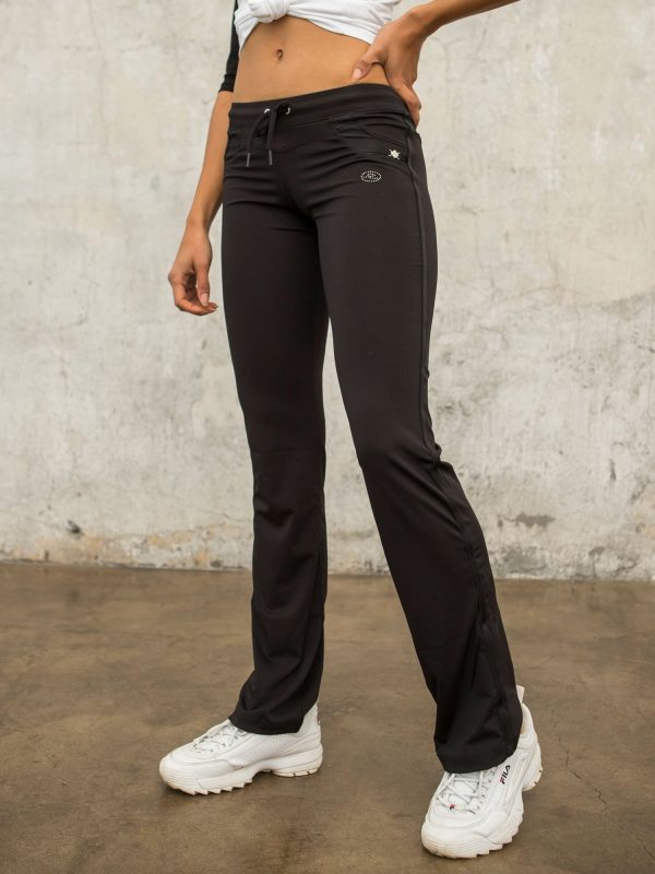 Wholesale Black sweatpants with applique