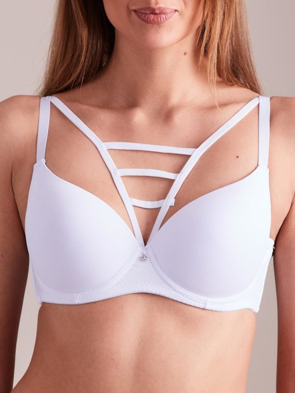 Wholesale White bra with decorative trim