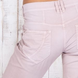 Wholesale Pale Pink Fabric Regular Button Pants