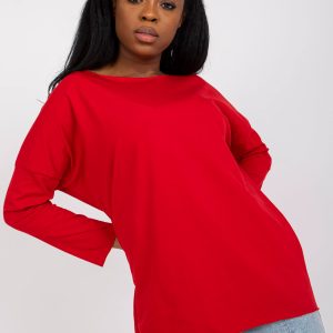 Wholesale Red Loose Cotton Casual Blouse