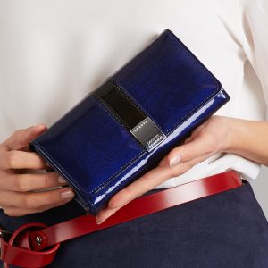 Wholesale Women's leather wallet navy blue