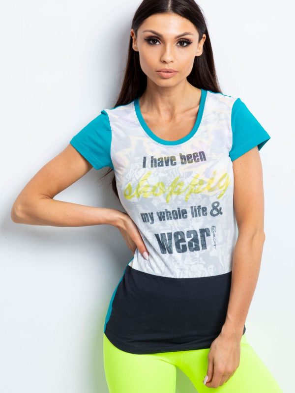 Wholesale Green T-shirt with text print