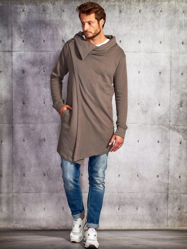 Wholesale Grey sweatshirt for men with loose collar