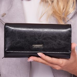 Wholesale Women's leather oblong wallet black