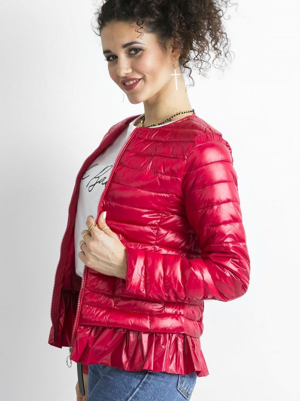 Wholesale Red Transition Jacket with Ruffle