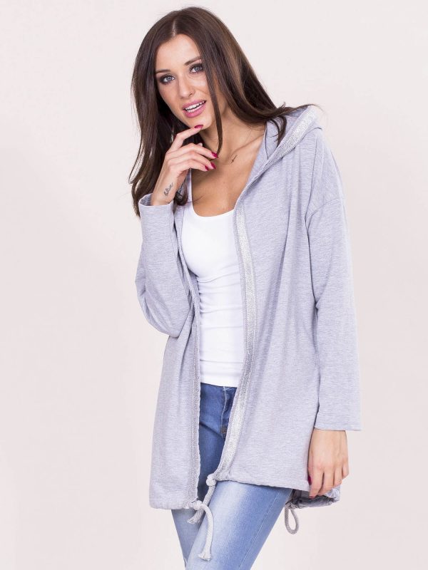 Wholesale Grey sweatshirt cover with hood