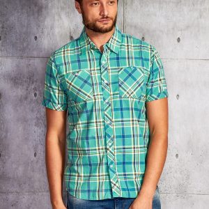 Wholesale FUNK N SOUL Men's Green Checkered Shirt