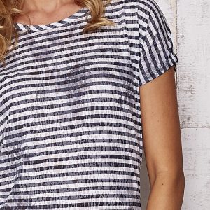 Wholesale Grey textured striped t-shirt