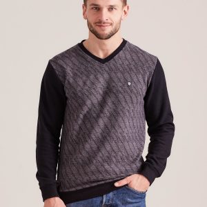 Wholesale Dark grey sweatshirt for men without hood