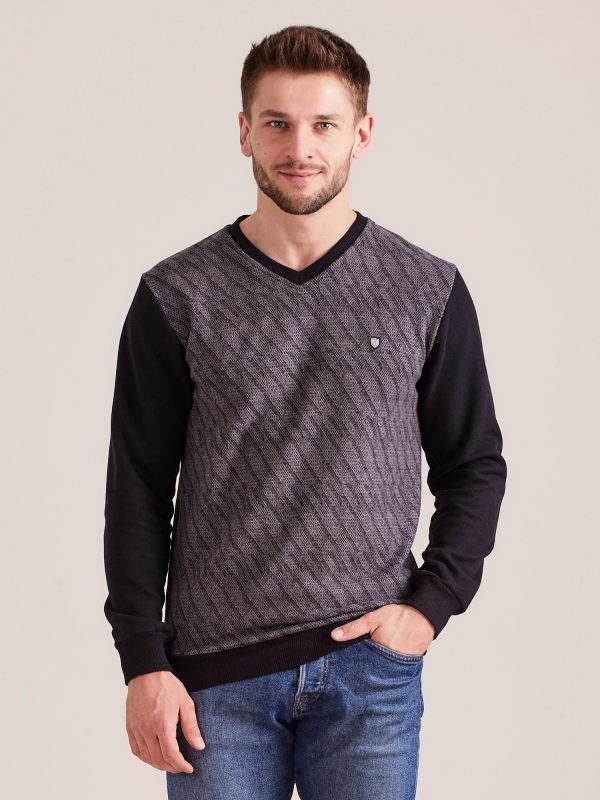 Wholesale Dark grey sweatshirt for men without hood