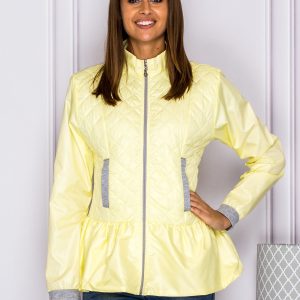 Wholesale Quilted transition jacket with basque yellow