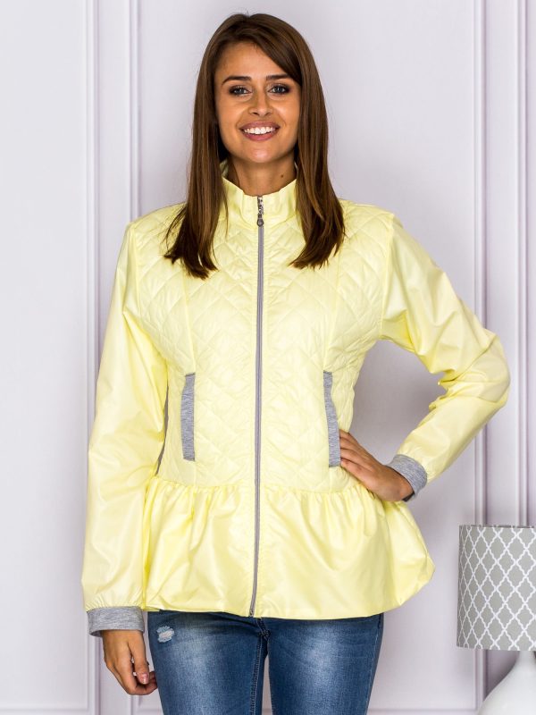 Wholesale Quilted transition jacket with basque yellow