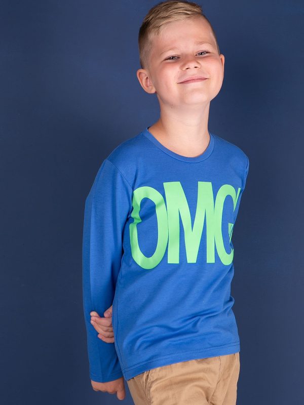 Wholesale Blue Cotton Blouse for Boy