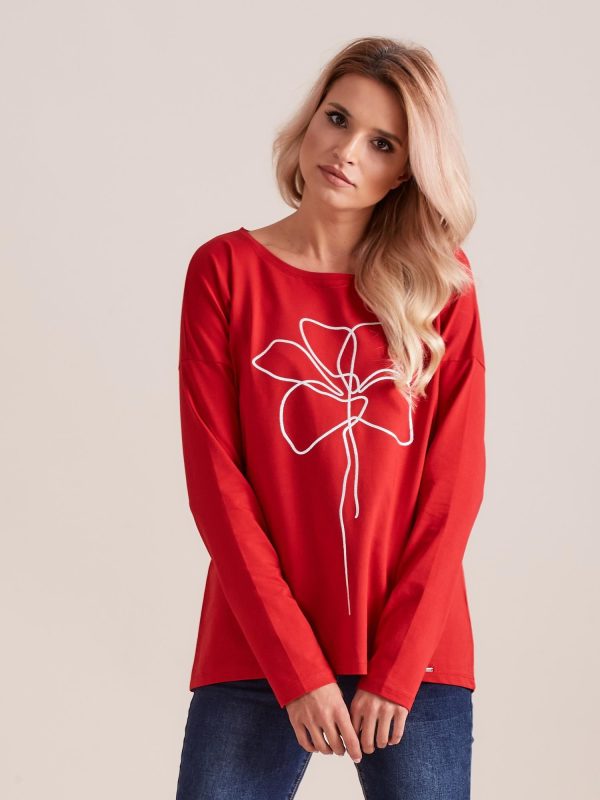 Wholesale Long sleeve blouse red