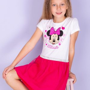 Wholesale White and pink dress for girl MINNIE MOUSE