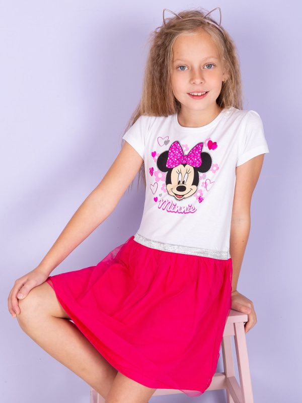 Wholesale White and pink dress for girl MINNIE MOUSE