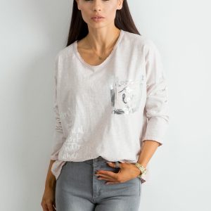 Wholesale Women's Beige Loose Blouse