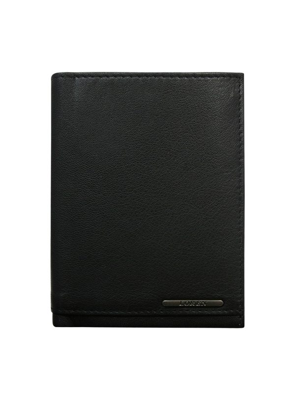 Wholesale Black Vertical Leather Men Wallet