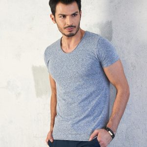 Wholesale Grey and blue melange men's t-shirt