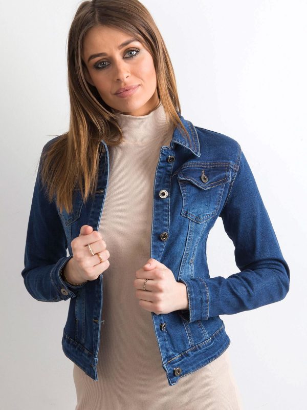 Wholesale Short Women's Denim Jacket Blue