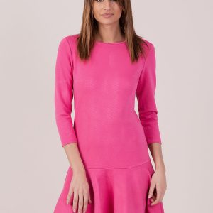 Wholesale Pink dress with decorative ruffle at the back