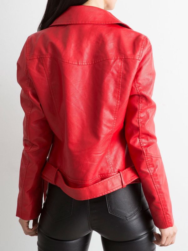 Wholesale Ramone jacket made of leatherette red