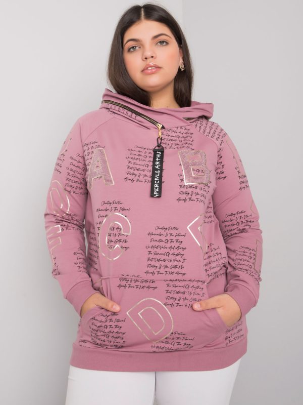 Wholesale Dirty pink plus size sweatshirt with Adele applique