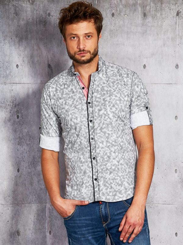 Wholesale Men's Graphite Shirt in Fine Pattern