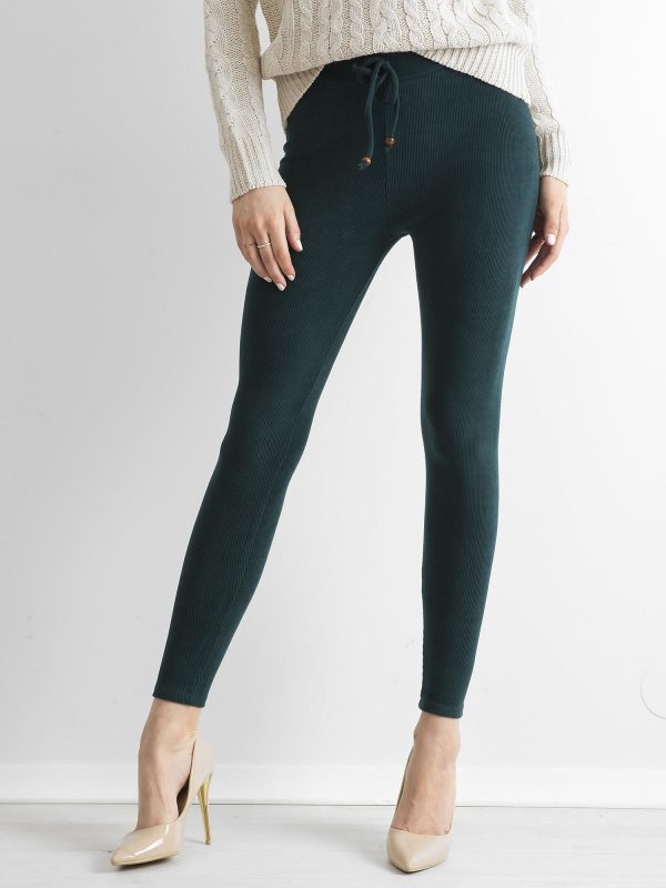 Wholesale Dark Green Corduroy Leggings