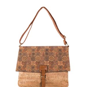 Wholesale Light Brown Patterned Shoulder Bag with Adjustable Strap