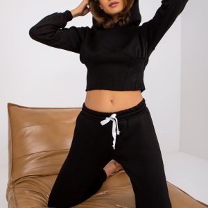 Wholesale Black sweatsuit set with trousers Brunete