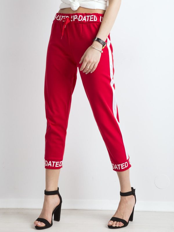 Wholesale Red sweatpants with inscriptions