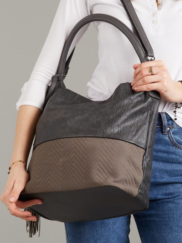 Wholesale Dark Grey Eco Leather Bag