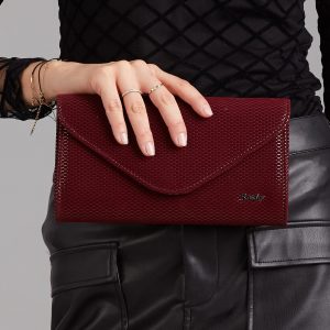 Wholesale Maroon clutch bag in fine pattern