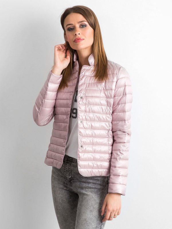 Wholesale Pink Pearl Snap Quilted Jacket