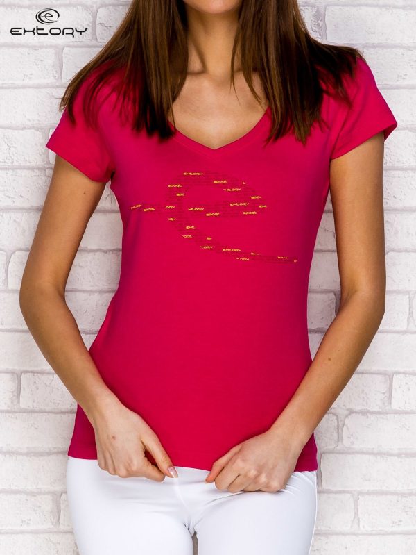 Wholesale Fuchsia T-shirt with print