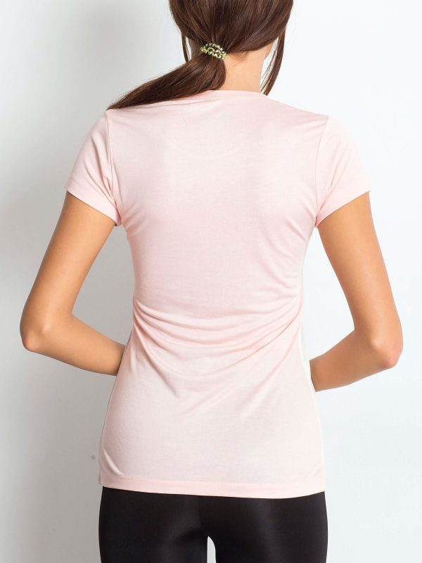 Wholesale Pale pink t-shirt with graphic print