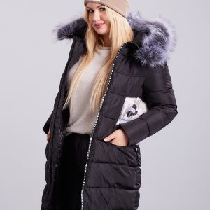 Wholesale Plus Size Black Quilted Winter Jacket