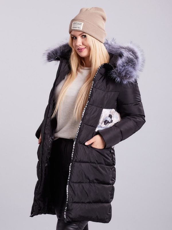 Wholesale Plus Size Black Quilted Winter Jacket