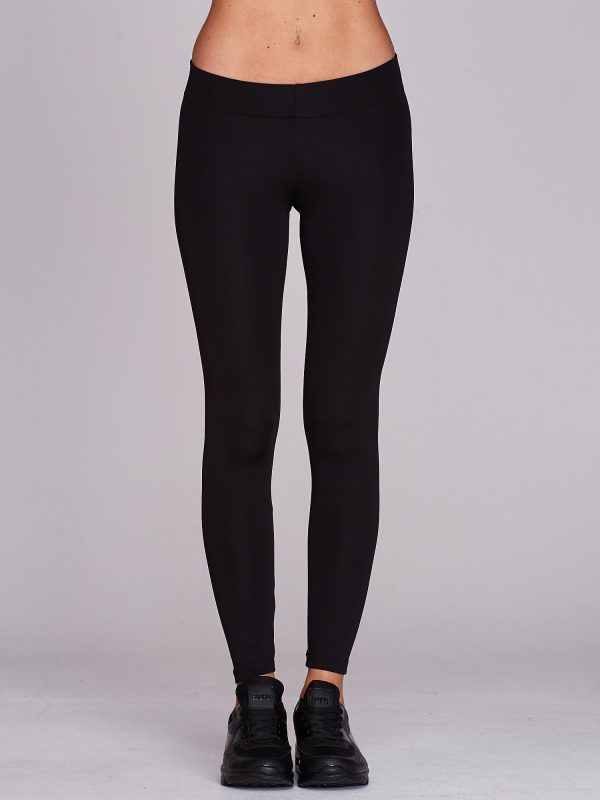 Wholesale Long slightly insulated sports leggings black