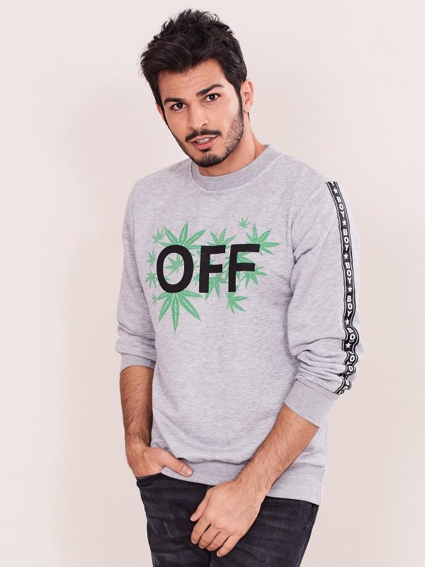 Wholesale Grey sweatshirt for men with print