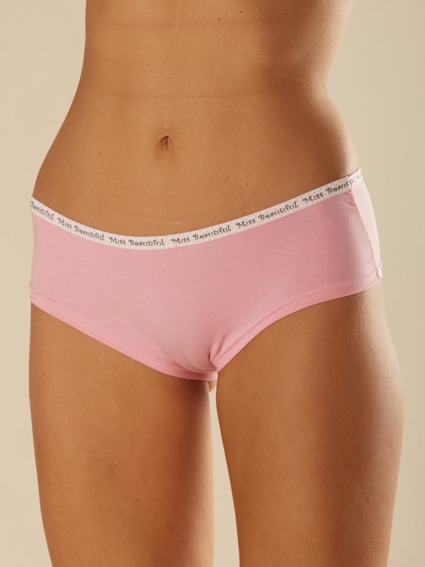 Wholesale Pale pink panties with print on the back