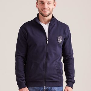 Wholesale Navy blue zipper sweatshirt for men