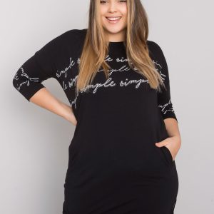 Wholesale Black plus size blouse with Lily prints