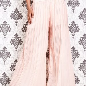 Wholesale Pink pleated palazzo pants