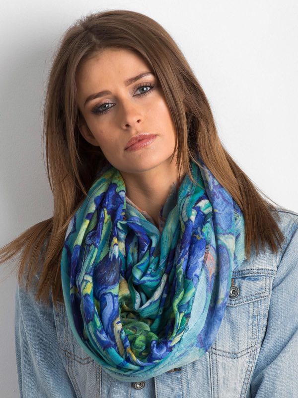 Wholesale Blue and green wrap with floral print