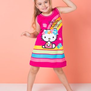 Wholesale Fuchsia dress for girl HELLO KITTY