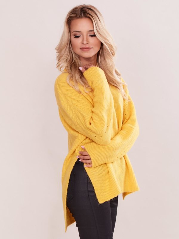 Wholesale Yellow asymmetrical sweater