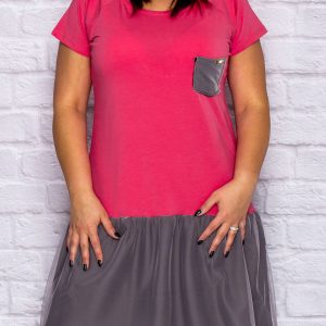 Wholesale Sweatshirt dress with tulle skirt burgundy PLUS SIZE